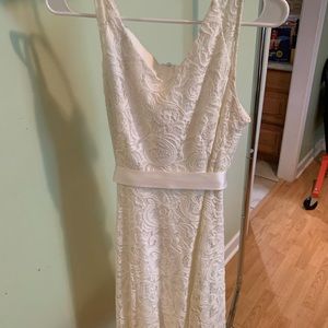 White floral dress with belt